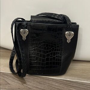 Brighton Elegant Black Croc-Embossed Women's Bag